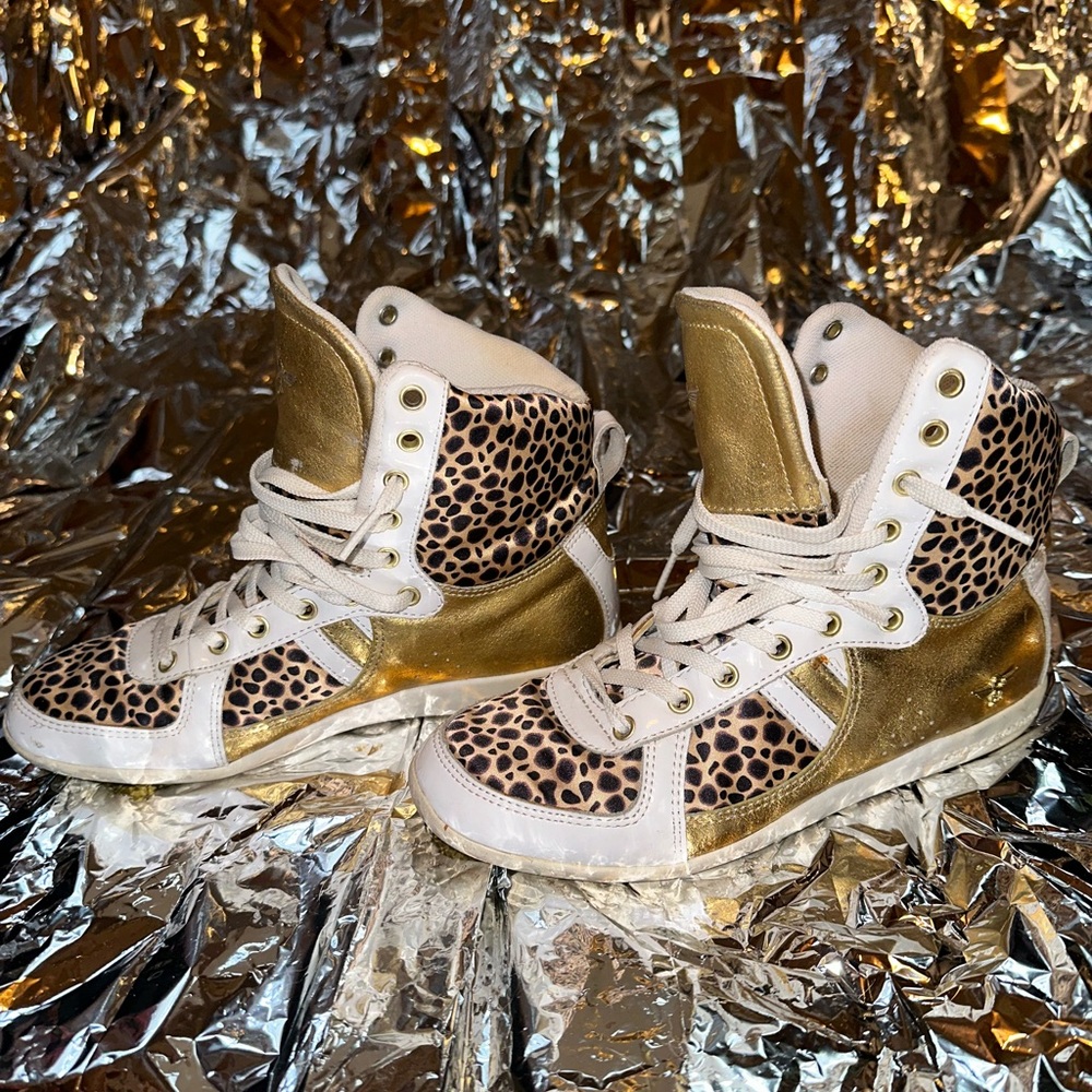 Creative Recreation Gold Giraffe High Top Sneakers